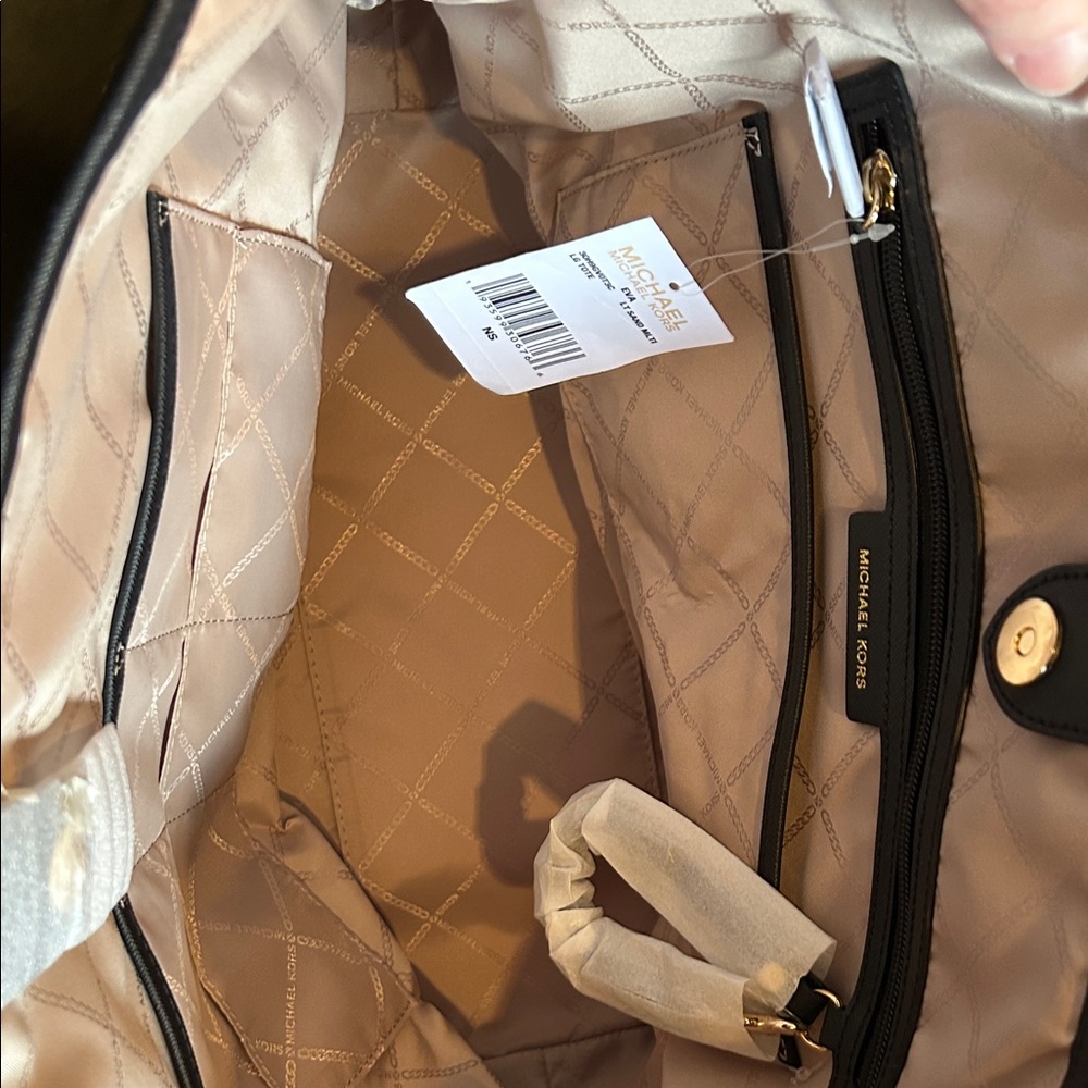 Michael Kors Eva Large Tote Sand Nylon Work Laptop Bag NWT - Picture 10 of 14